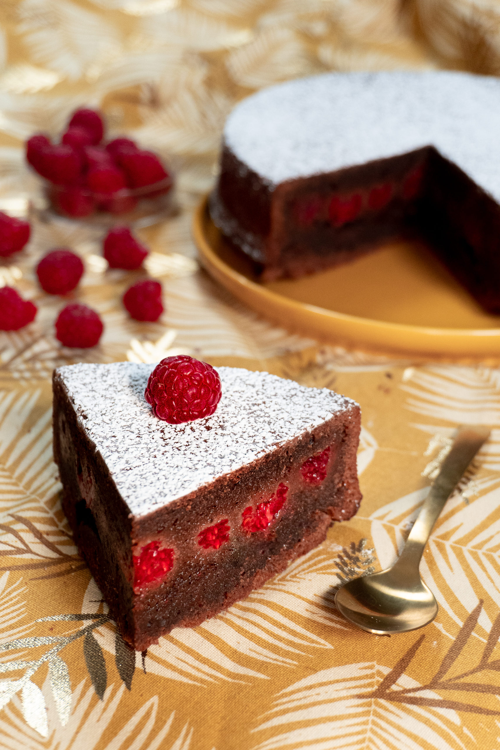 Recette du gâteau chocolat framboise • Cook&Record